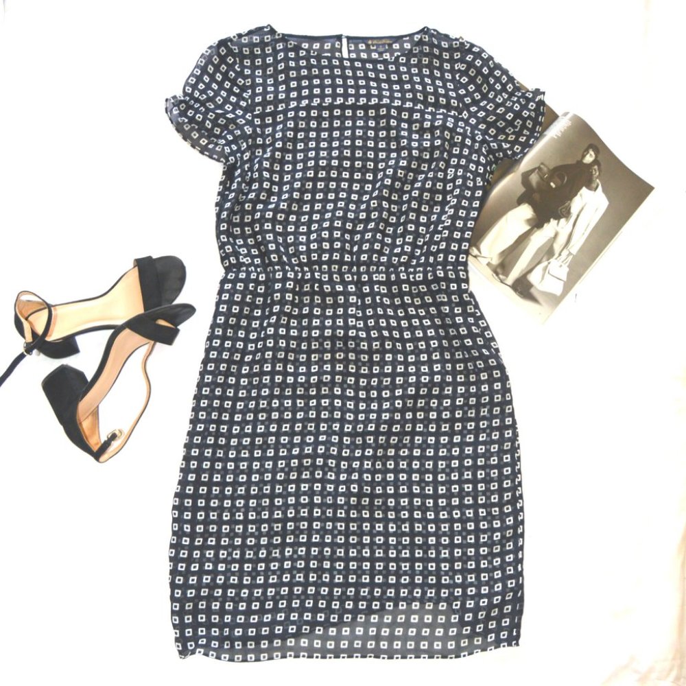 Brooks Brothers Black & White Silk Summer Dress